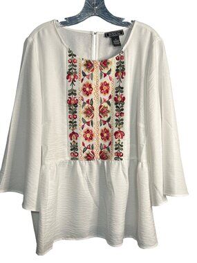 NYCC White Floral Emroidered Blouse